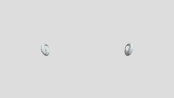 3D Gold Earring Model 3D Model