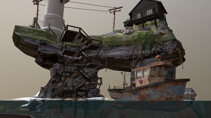DAE Diorama - By the ocean 3D Model