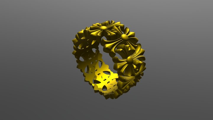 chrome heart ring 3D Model