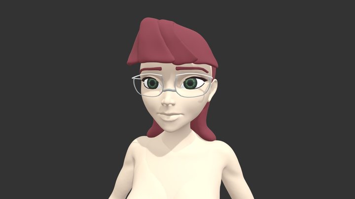 Female Character Blockout 3D Model