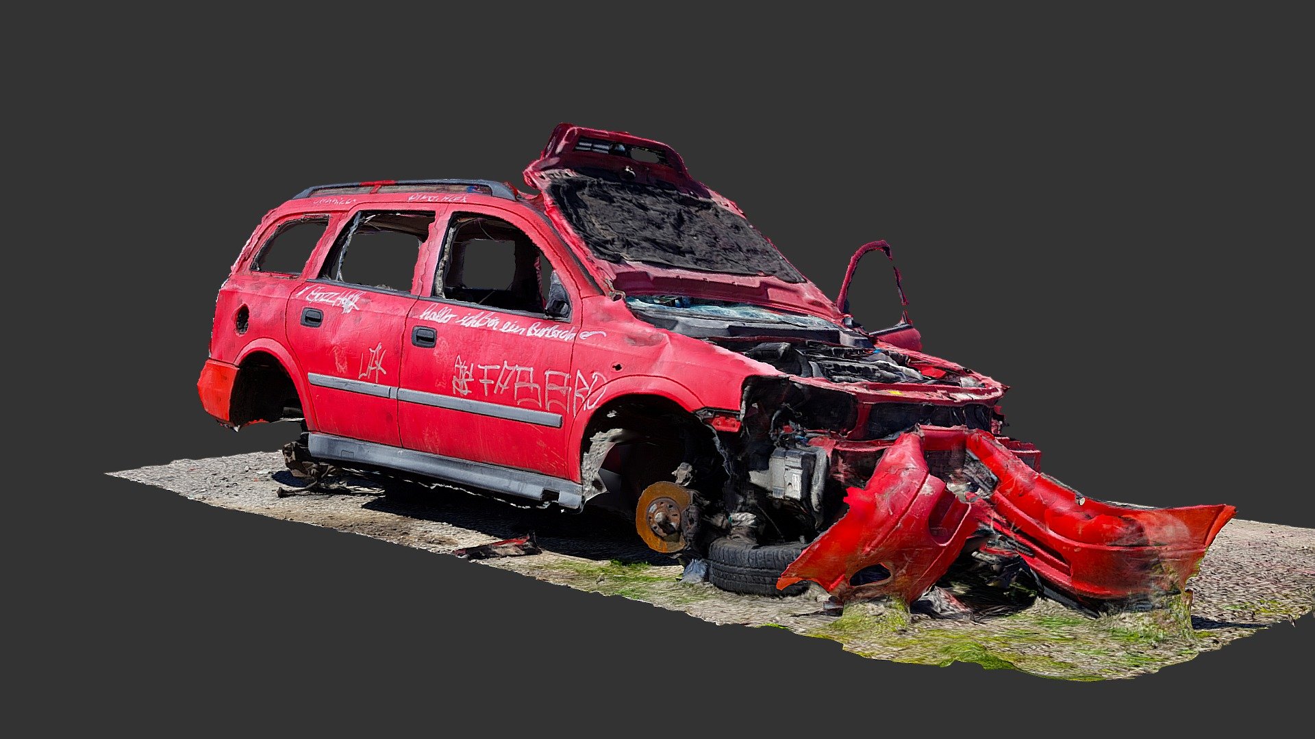 Vandalized Car 2 (Raw Scan)