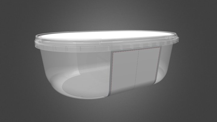 Ice Cream container 850ml+lid 3D Model