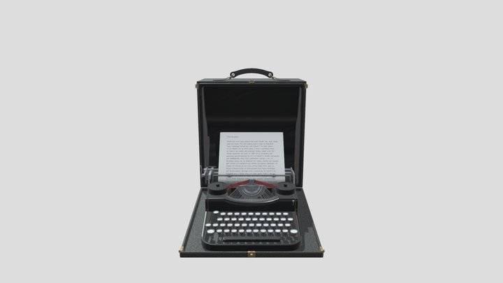 Underwood 4-Bank Typewriter (Portable) 3D Model