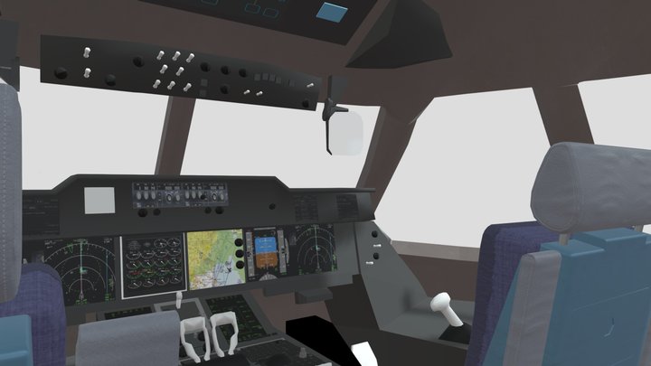 Airbus Military A400M Grizzly Flight Deck 3D Model