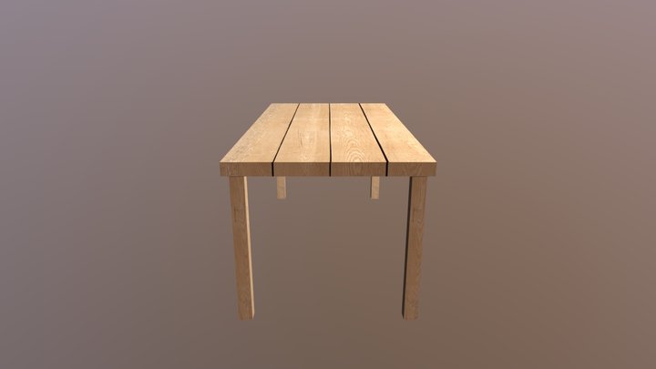 Wood Table 3D Model