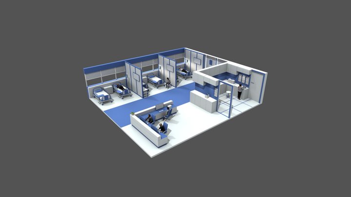 Hospital scene 3D Model