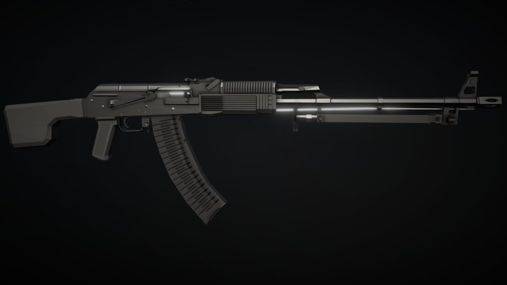 Low-Poly RPK-74m – Modello 3D gratuito STL
