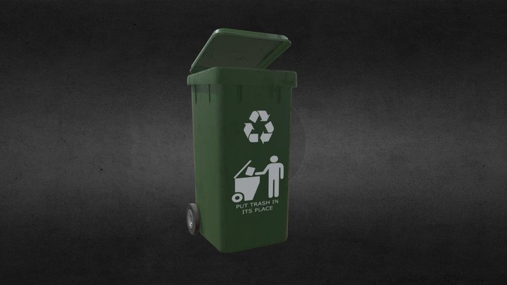 Plastic Trash Bin 3D Model