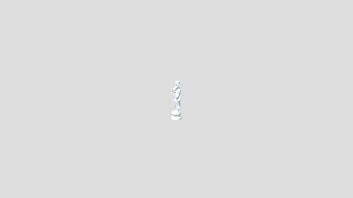 Monk Sculpture on Lotus Pedestal 3D Model