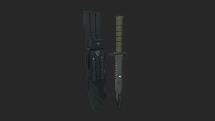 Army bayonet knife M-9 3D Model