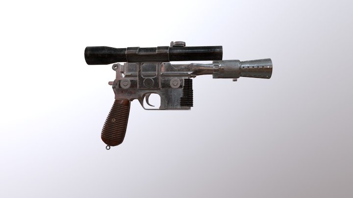 Han Solo's Heavy Blaster (Opacity Map Version) 3D Model