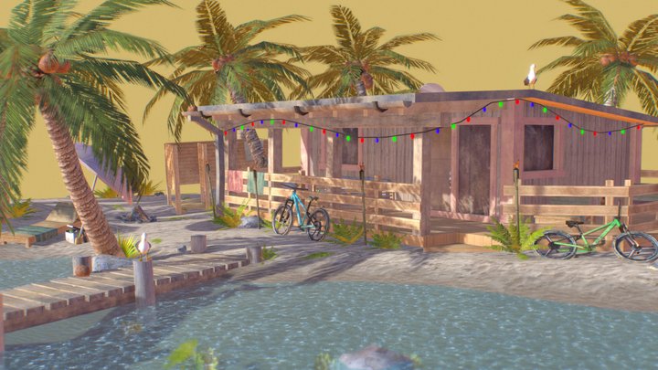 Let's go to the beach! - Beach themed diorama 3D Model