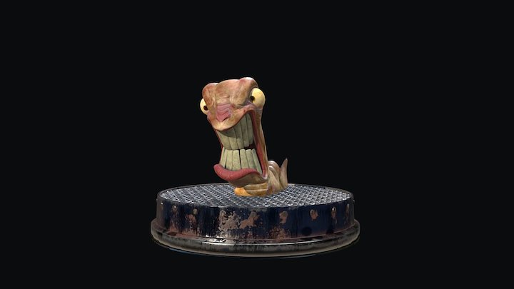 Worm on Grate 3D Model