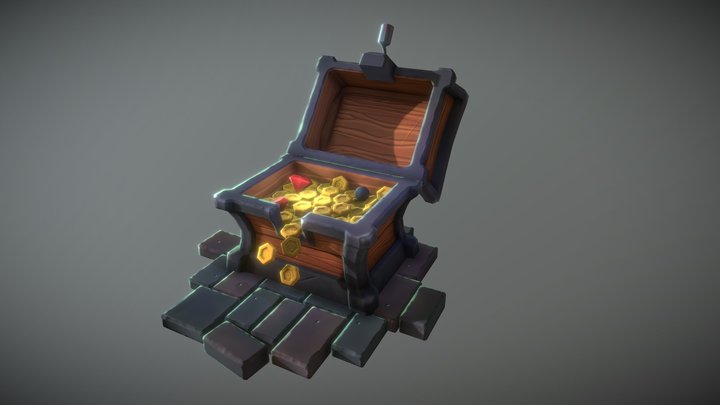 Fantasy Pirate chest 3D Model