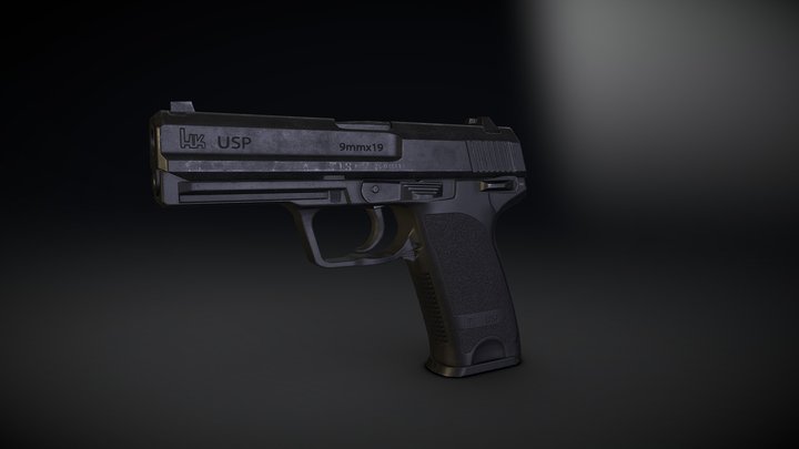 HK Heckler & Koch USP 9x19 LowPoly free download 3D Model