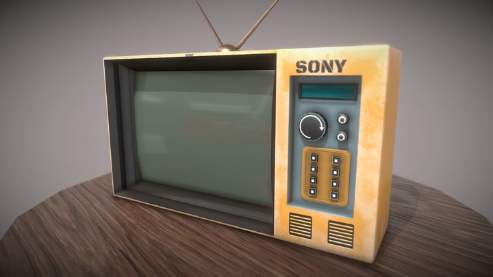 Vintage Sony Television 3D Model