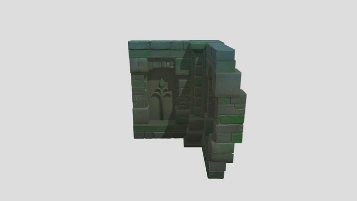 Aztec wall inner corner 3D Model