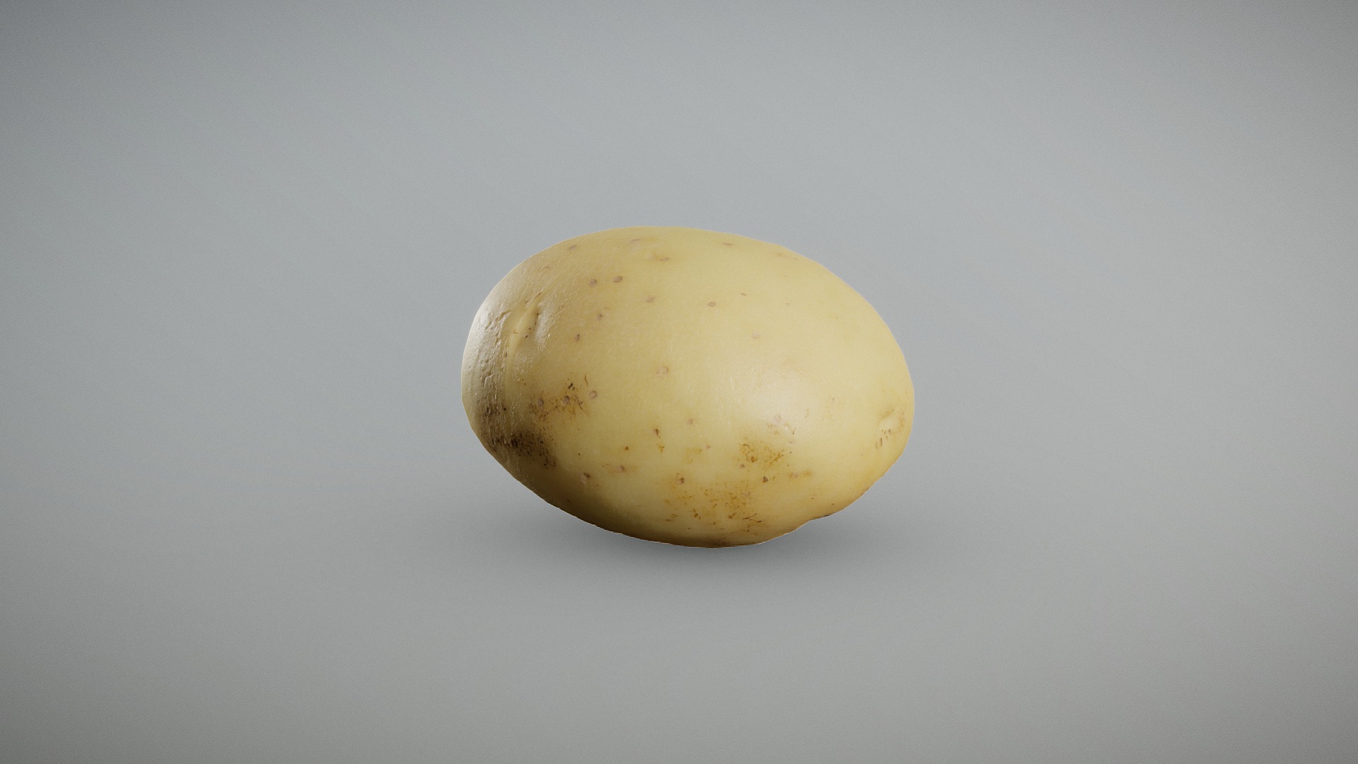 3D model White Potato - This is a 3D model of the White Potato. The 3D model is about a yellow potato on a white surface.