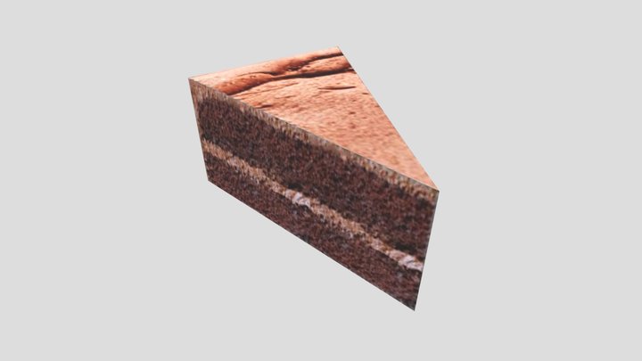 Chocolate Cake Slice - Low Poly Food
