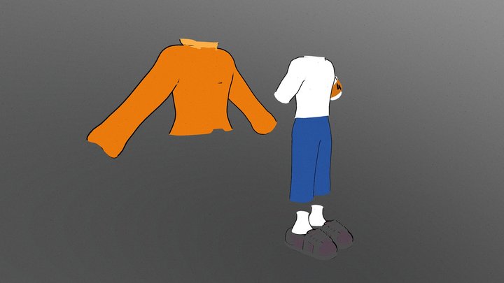 ropa personaje 3D Model