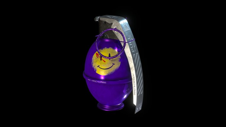 M51 Smiley Grenade Game Props 3D Model