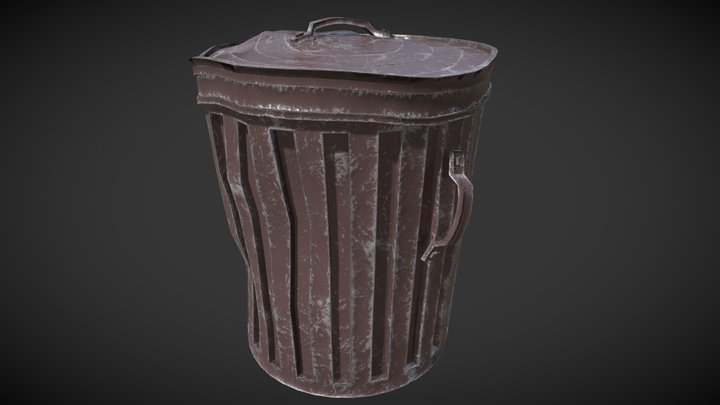 Old Trash Bin 3D Model