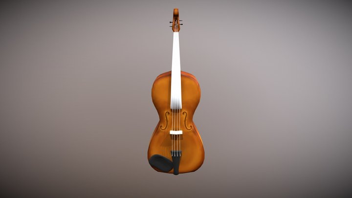 Hand-Painted Violin 3D Model