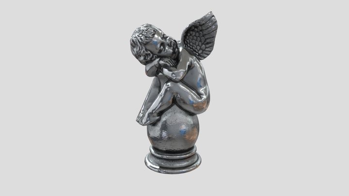 Metal Angel statue 3D Model