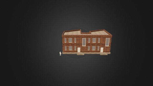 A block house for permanent residence 2 families 3D Model
