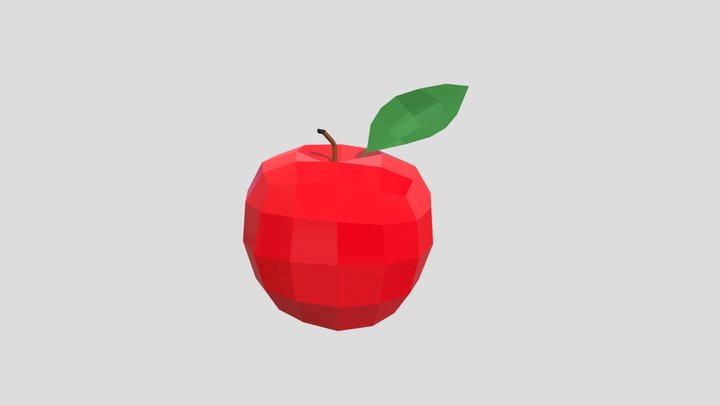 Low Poly Apple 3D Model