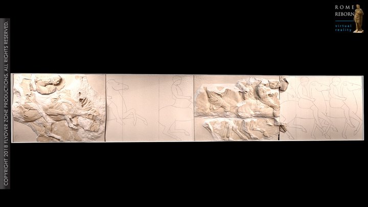 3D rendering of Parthenon South Frieze Part 6