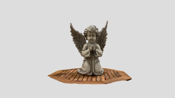 PhotoCatch - Angel with Wings Praying 3D Model