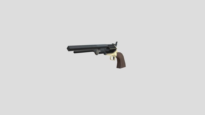 PS1 navy revolver 3D Model