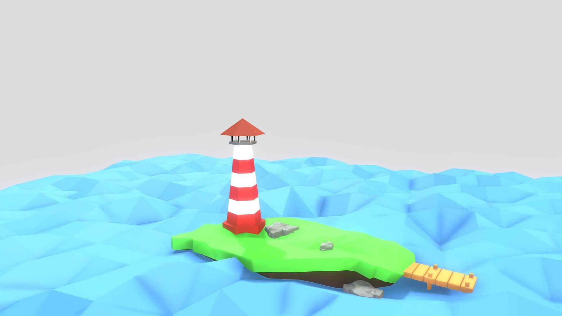 Lighthouse on the island.
