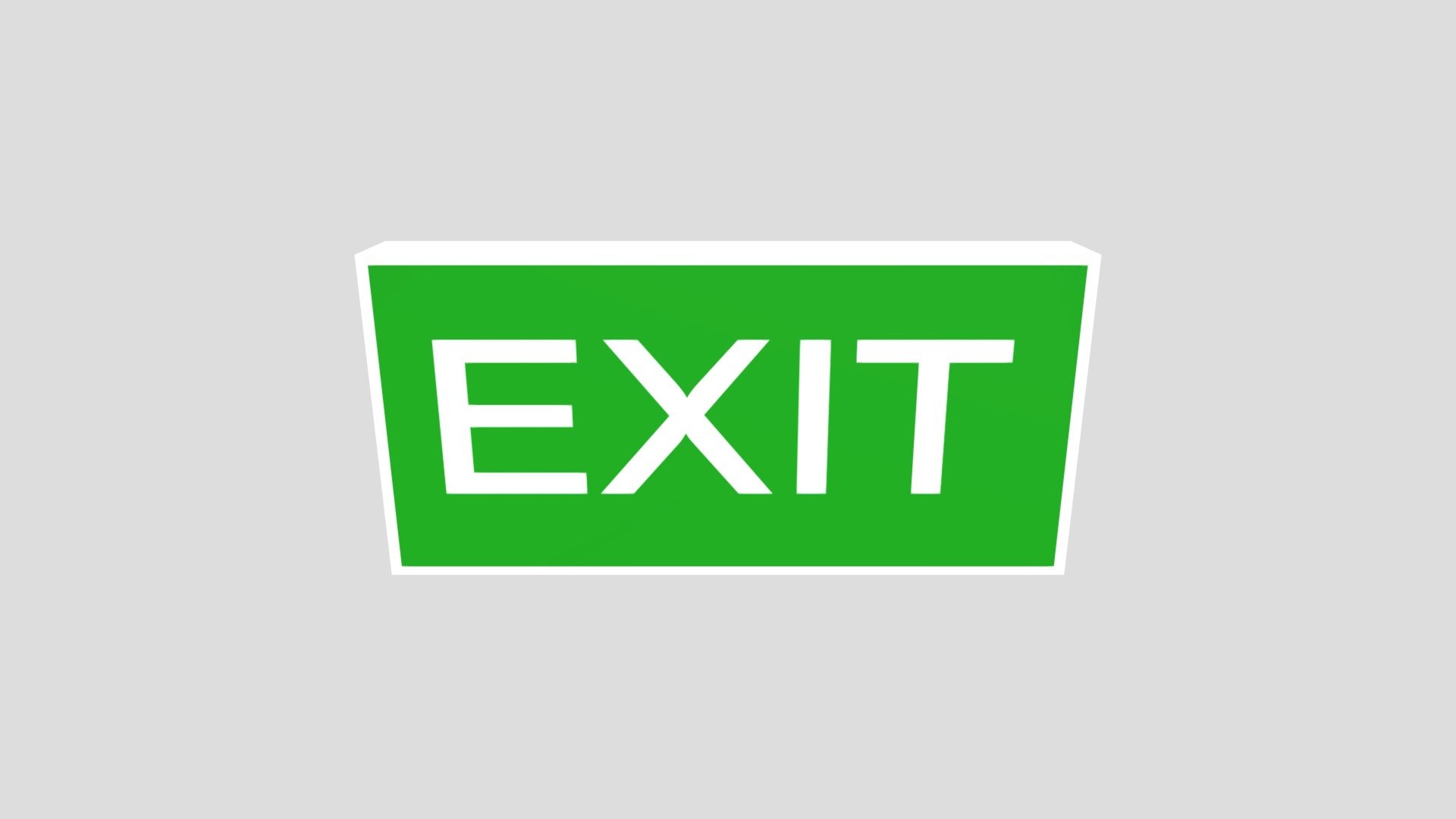 Low Poly Emergency Exit Sign
