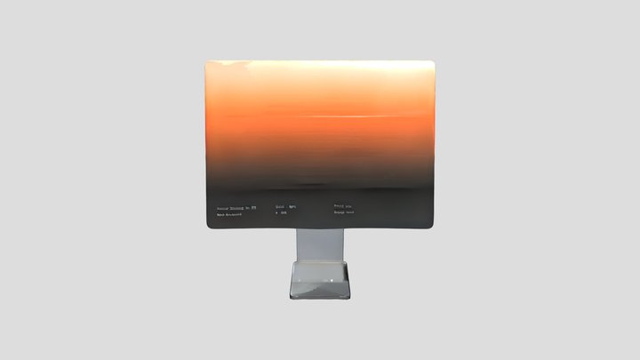 Apple iMac Monitor 3D Model (Minimal Design)
