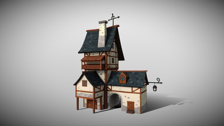 Medieval Toon House 3D Model