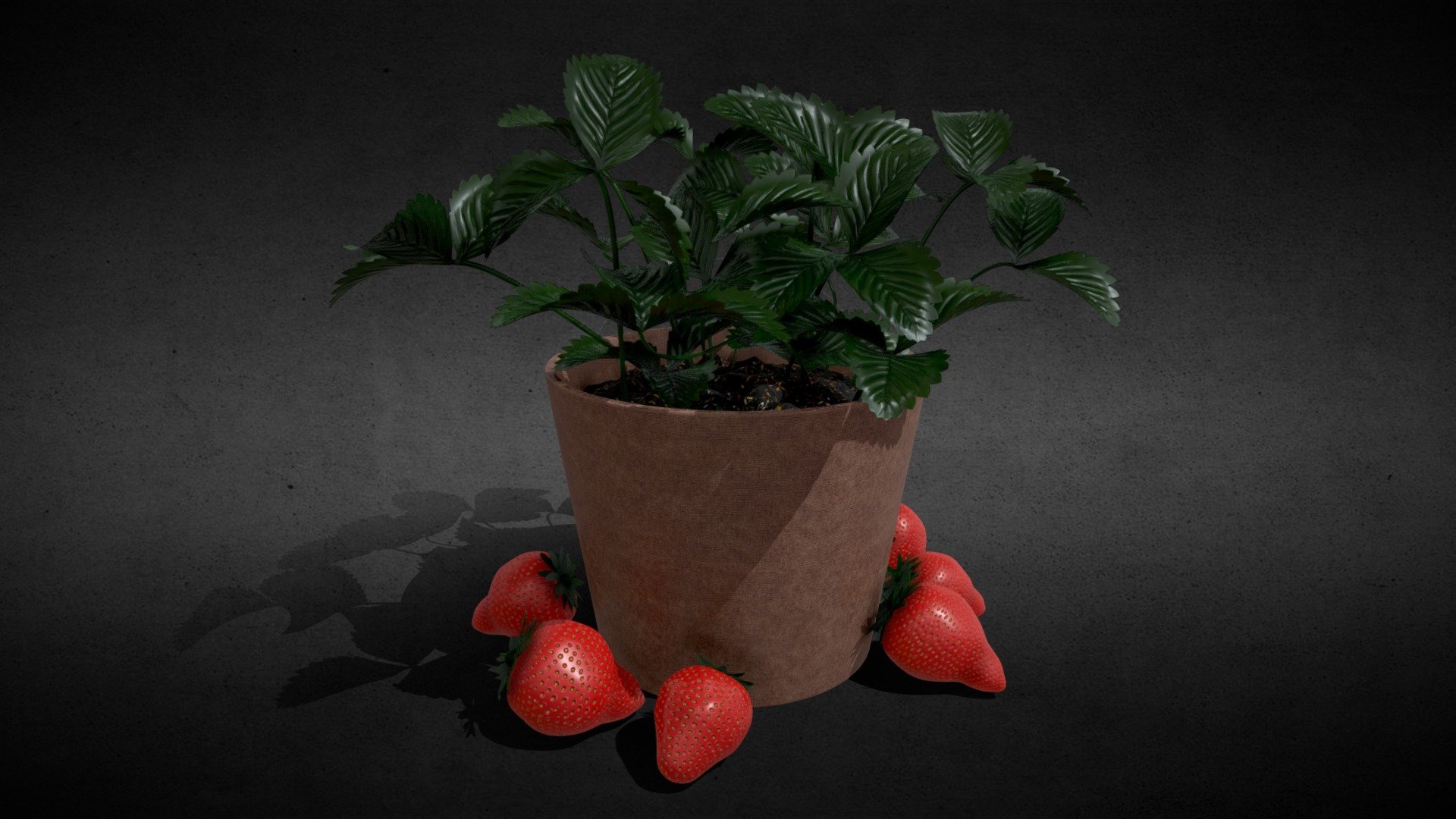 Artificial Strawberry Plant Buy Royalty Free 3D model by Sunny