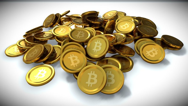 Golden Bitcoin Pile