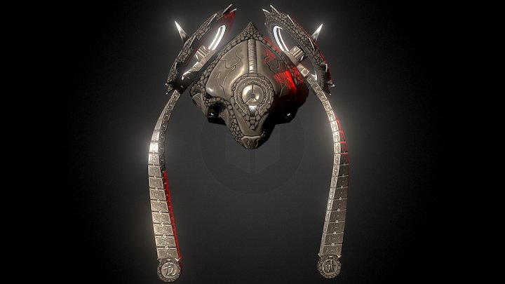 Warframe Nezha Basilisk Helmet 3D Model