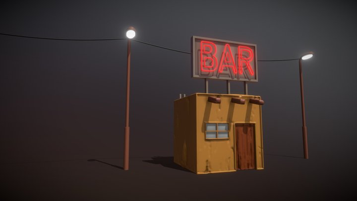 Bar en el desierto 3D Model