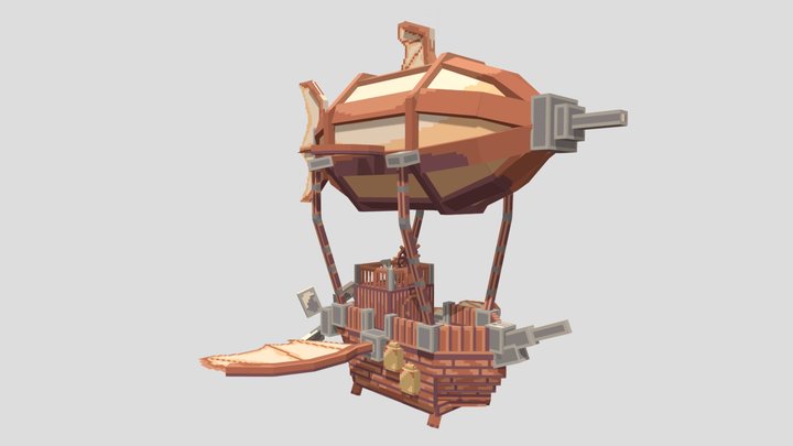 Steampunk Style Zeppelin by Crkn 3D Model