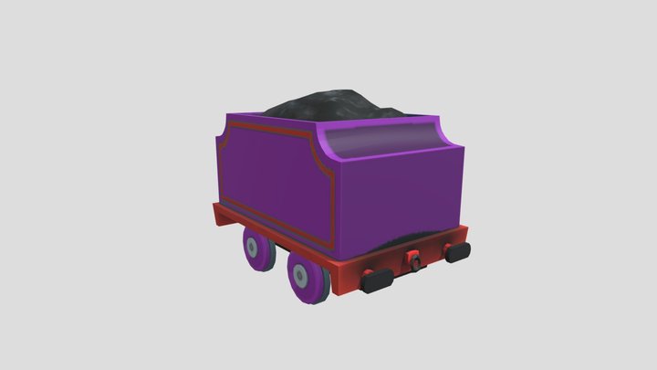 All Engines Go Purple Tender Engine Back 3D Model