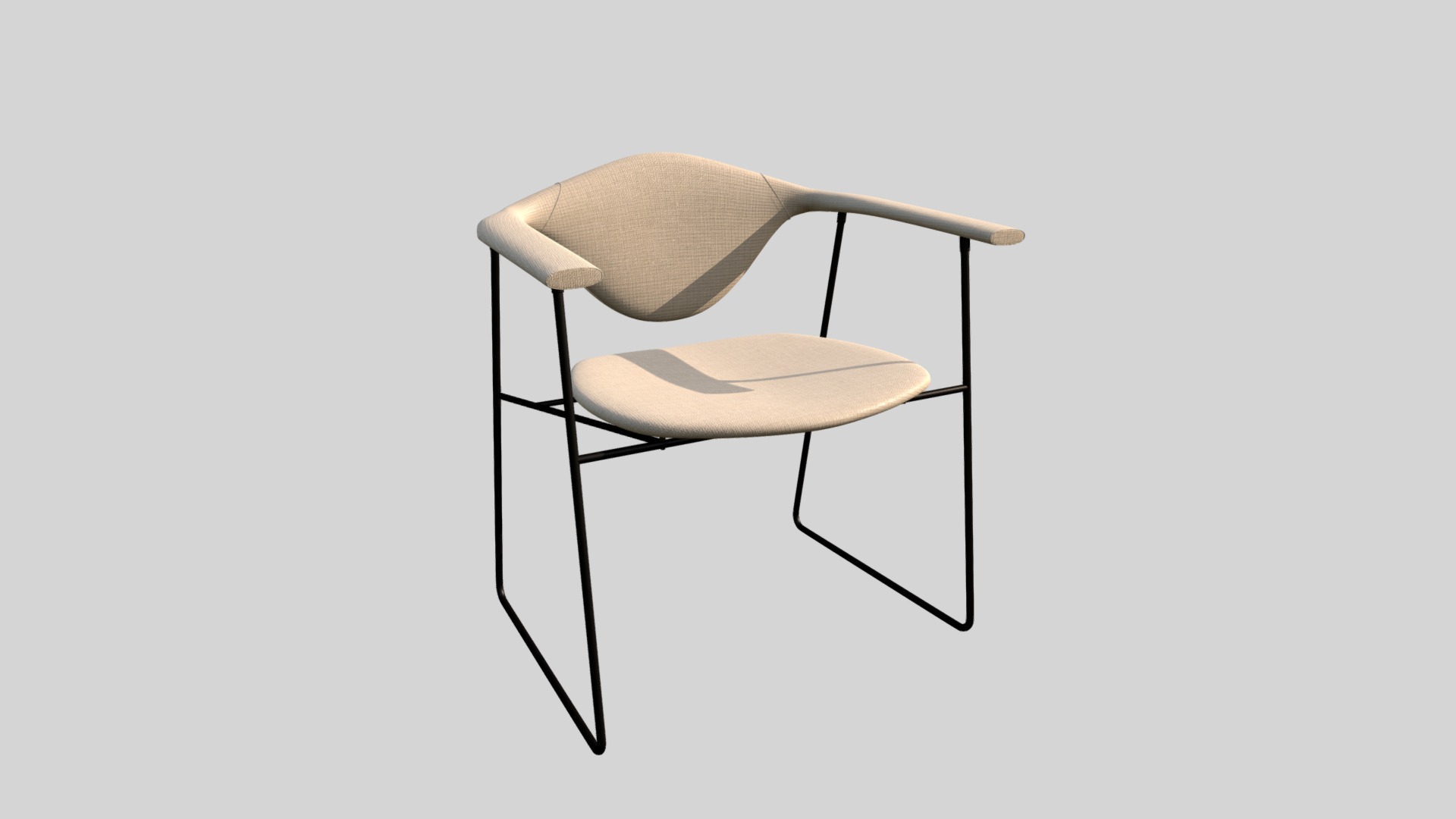 3D model Chair_Modern_SHP - This is a 3D model of the Chair_Modern_SHP. The 3D model is about a chair with a cushion.