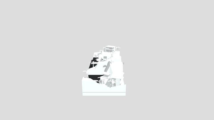 By the ocean - Diorama and house blockout 3D Model