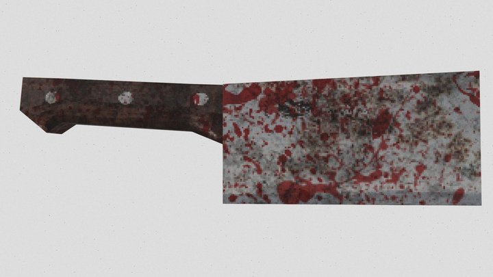 PSX  Bloody Cleaver Knife – Free 3D Model STL