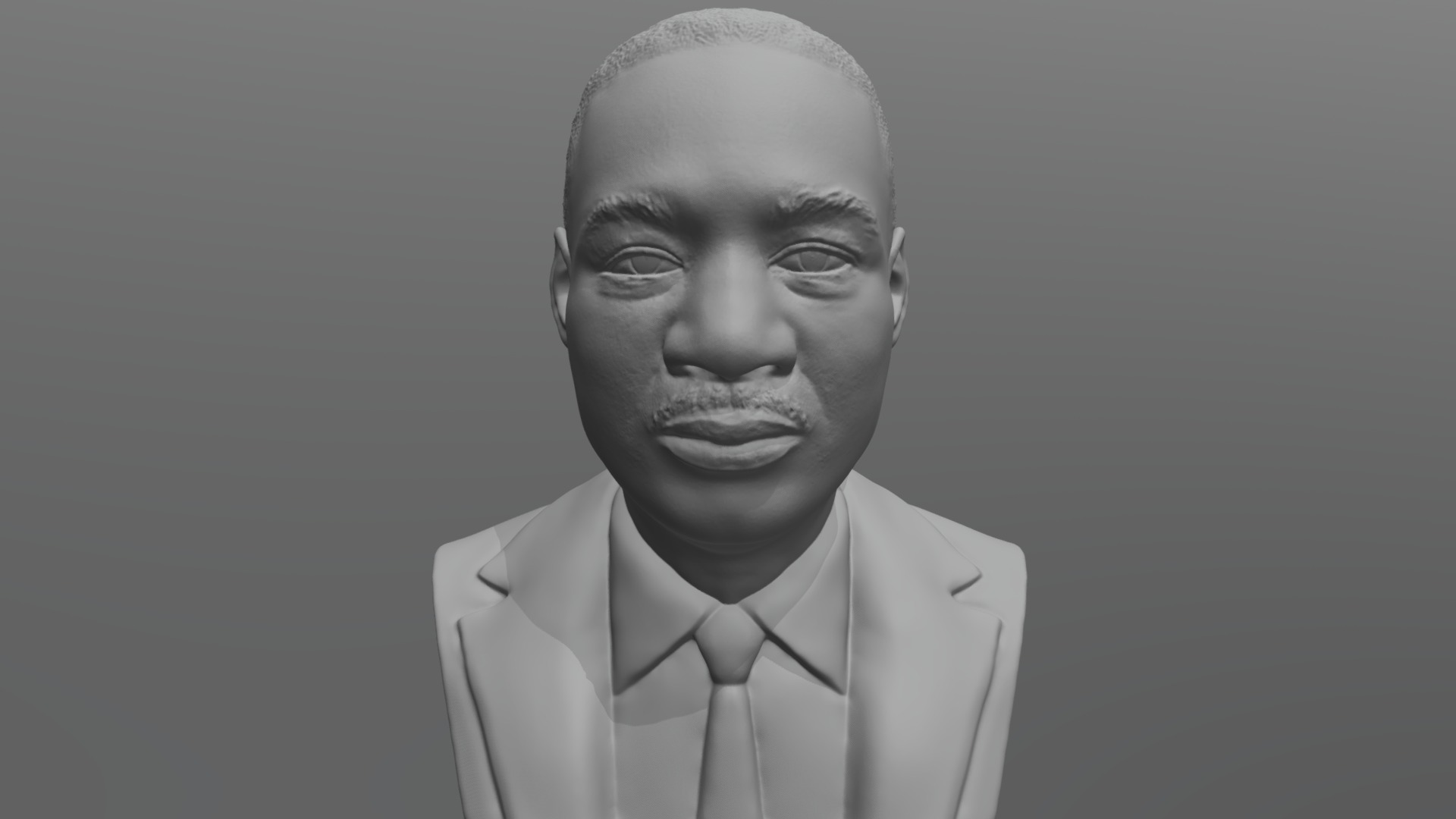 3D model Martin Luther King bust for 3D printing - This is a 3D model of the Martin Luther King bust for 3D printing. The 3D model is about a man with a mustache.