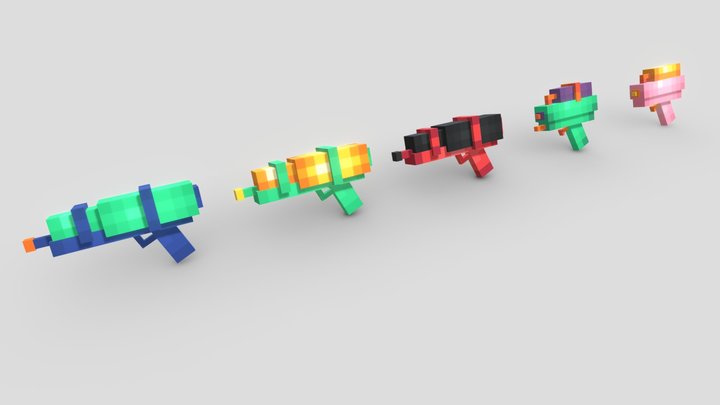 Water Gun Pack 3D Model