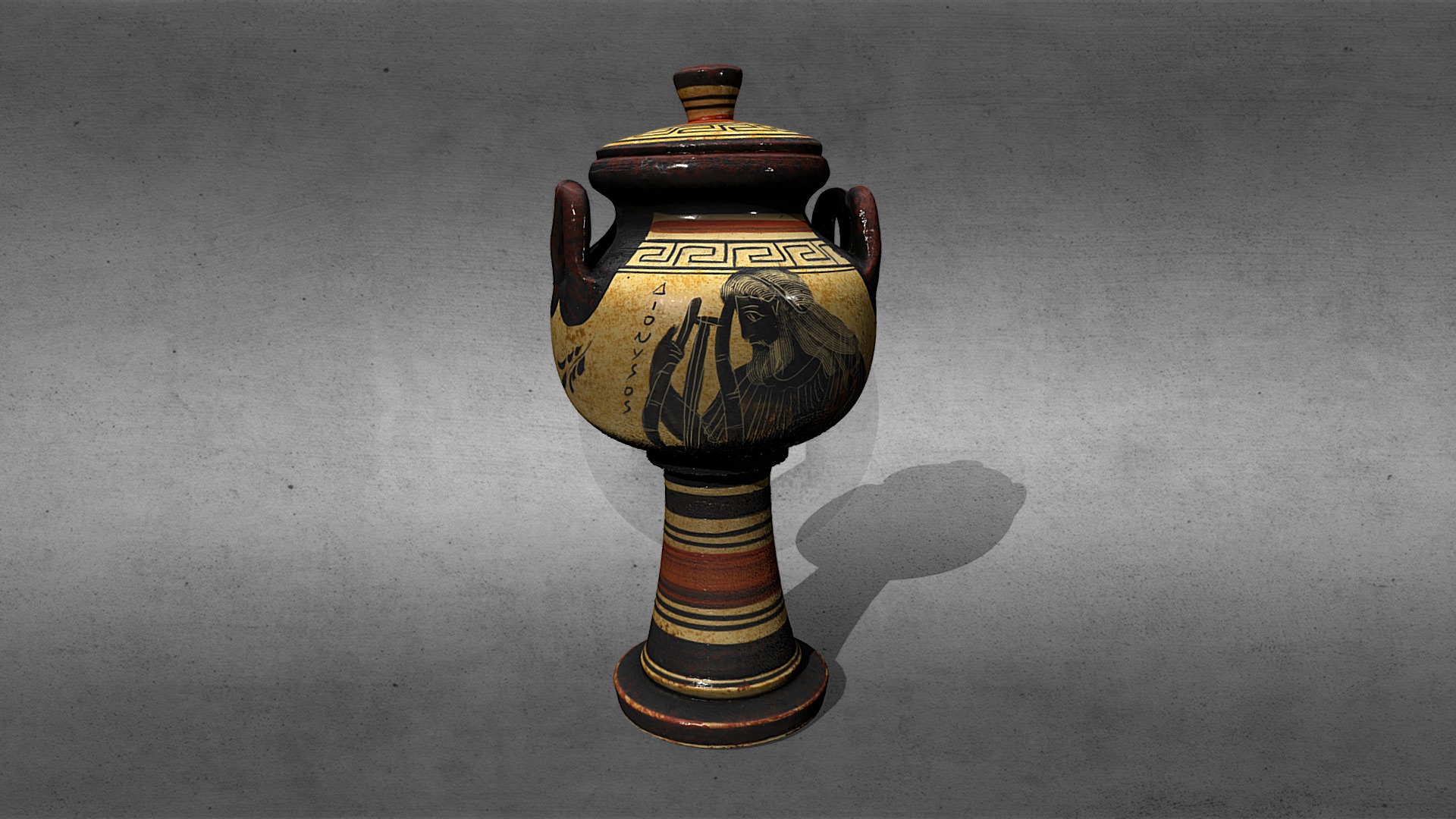 3D model Ancient greek painted vase - This is a 3D model of the Ancient greek painted vase. The 3D model is about a black and orange vase.