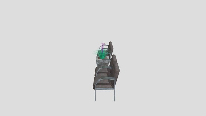 Waiting room chairs flower 3D Model